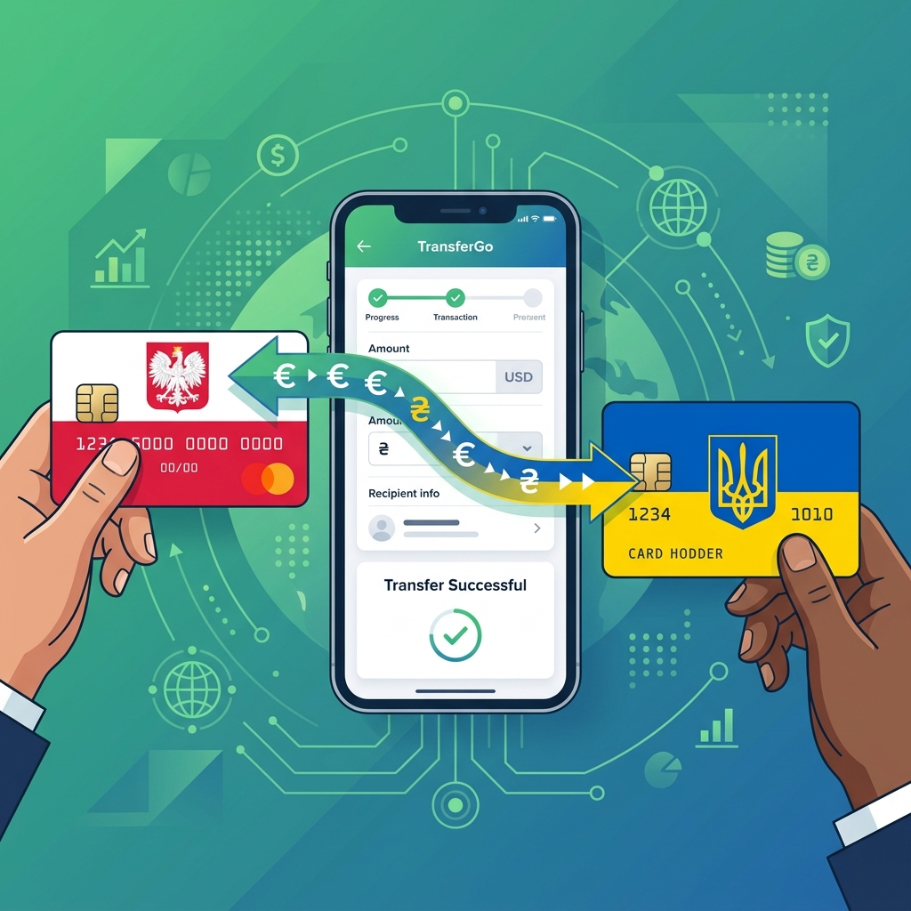 TransferGo грошовий переказ з картки на картку в Україну з Польщі